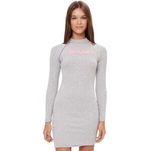 BERSHKA Girl Crew Ribbed Dress Long Sleeves Size S